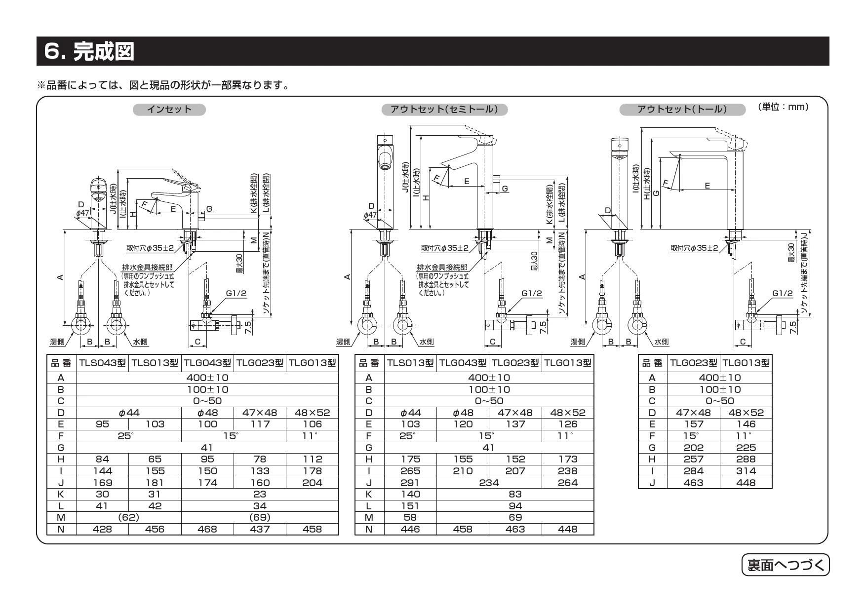 TOTO L210C#NW1+TLS04303JA+TL4CUX2+TL250D+T6SM1 取扱説明書 TOTO L210C#NW1+TLS04303JA+TL4CUX2+TL250D+T6SM1 取扱説明書
