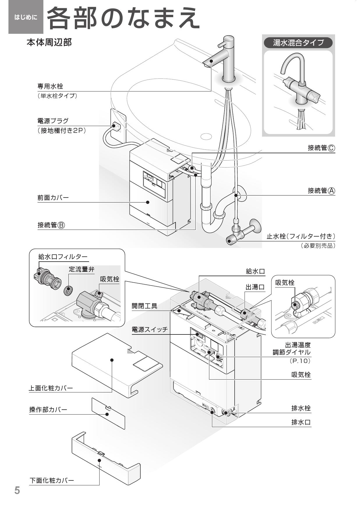 日本最大級 家電と住設のイークローバーTOTO 湯ぽっと小型電気温水器 電気温水器本体のみ 約3L壁掛けタイプ 元止め式 AC100V  0.6kW〔HB〕