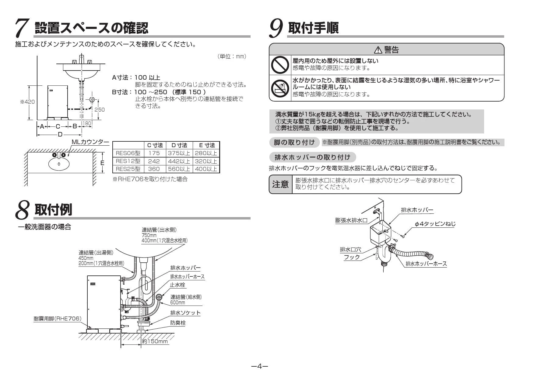 TOTO RES25ASCS1 商品図面 施工説明書|TOTO 湯ぽっとRESの通販は TOTO RES25ASCS1 商品図面 施工説明書|TOTO 湯ぽっとRESの通販は
