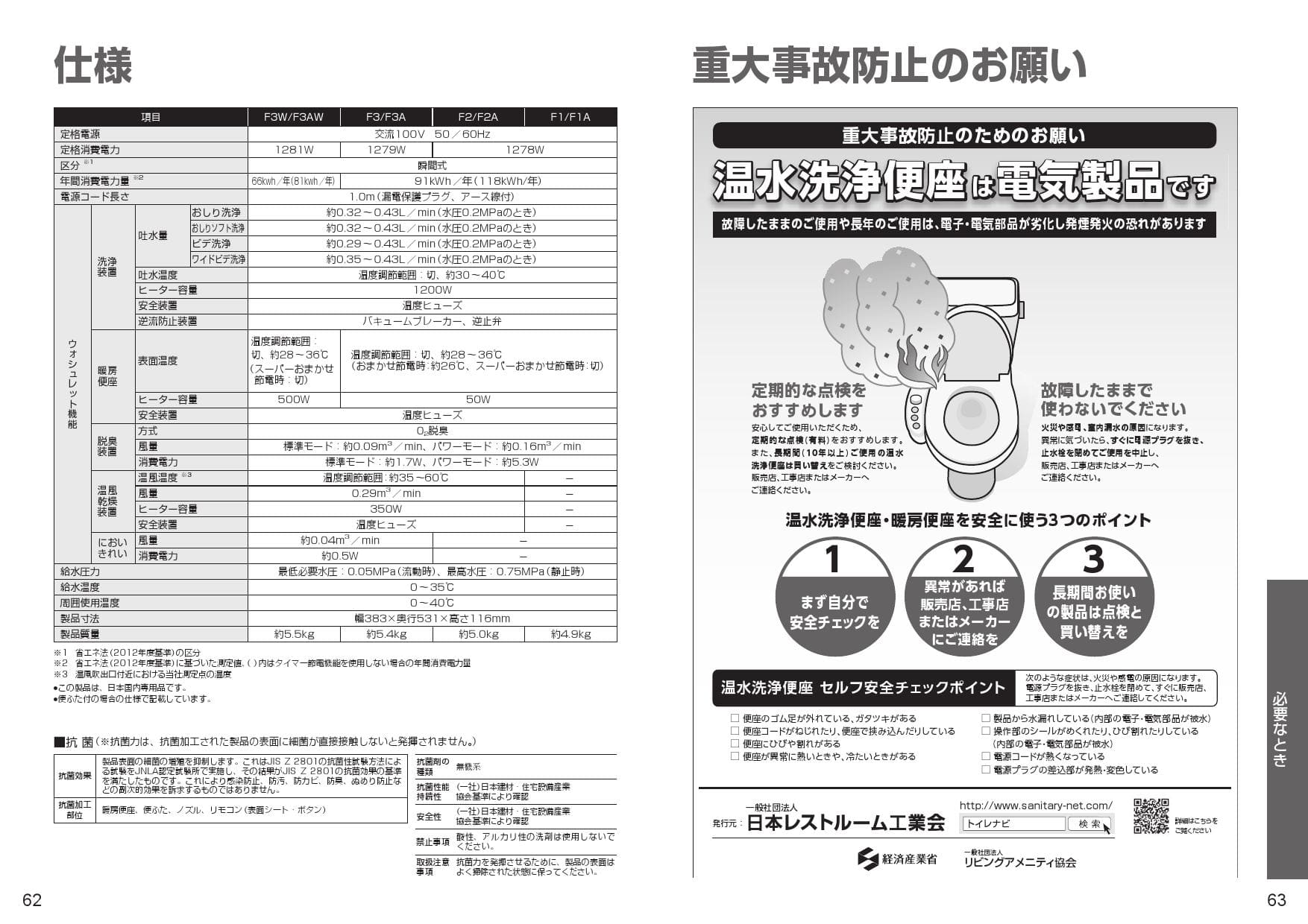 TOTOウォシュレット 2019年製 取扱説明書付き