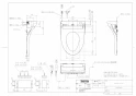TOTO TCF5534ADY#NW1 取扱説明書 商品図面 施工説明書 ウォシュレットPS2Aオート便器洗浄タイプ 商品図面1