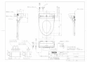 TOTO TCF5554AUP#NW1 取扱説明書 商品図面 施工説明書 ウォシュレットPS2AK 温風乾燥付 商品図面1