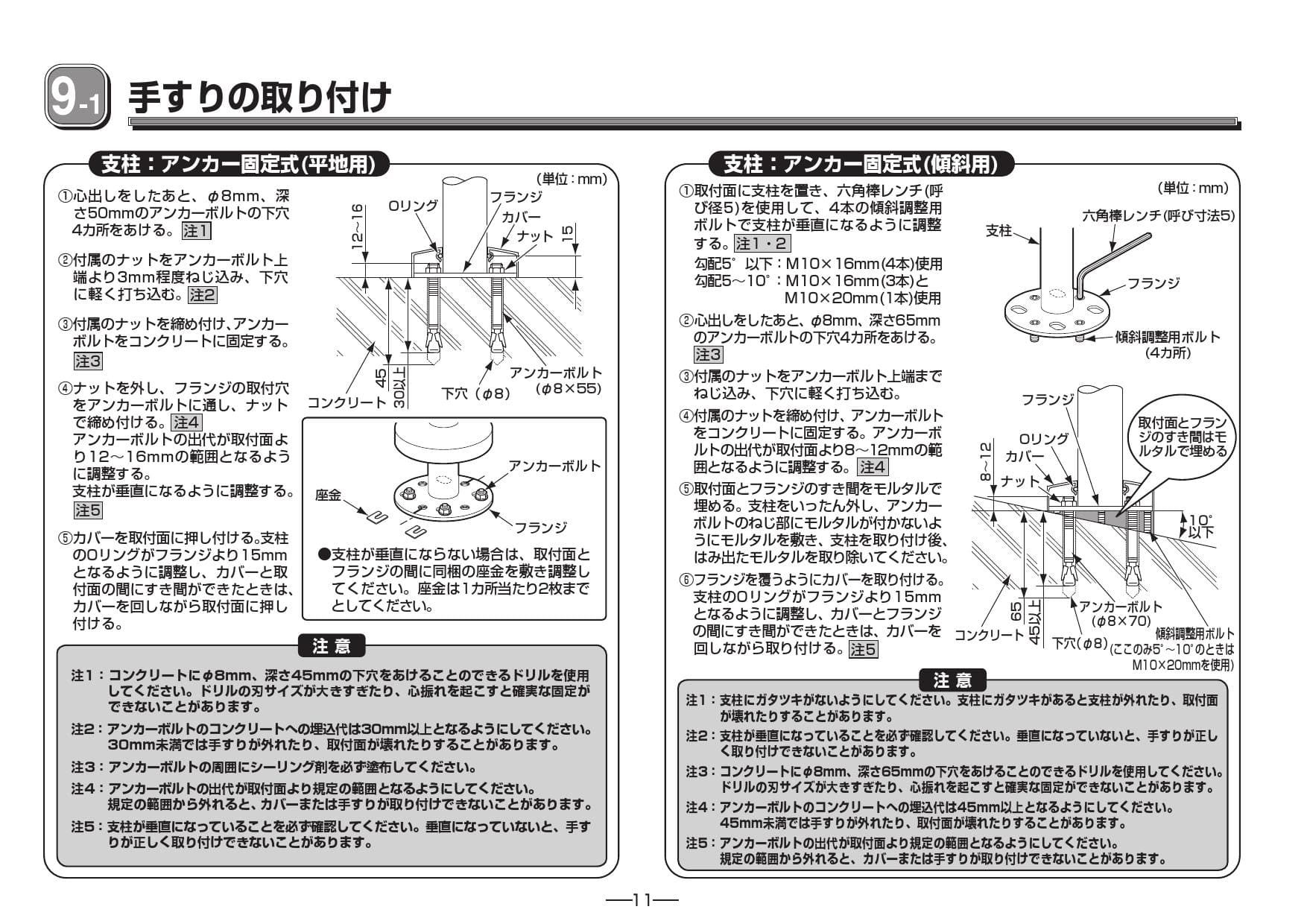 日本 手すり TOTO TS139SE1S 住宅用屋外手すり 部材 エンド支柱 アンカー固定式 