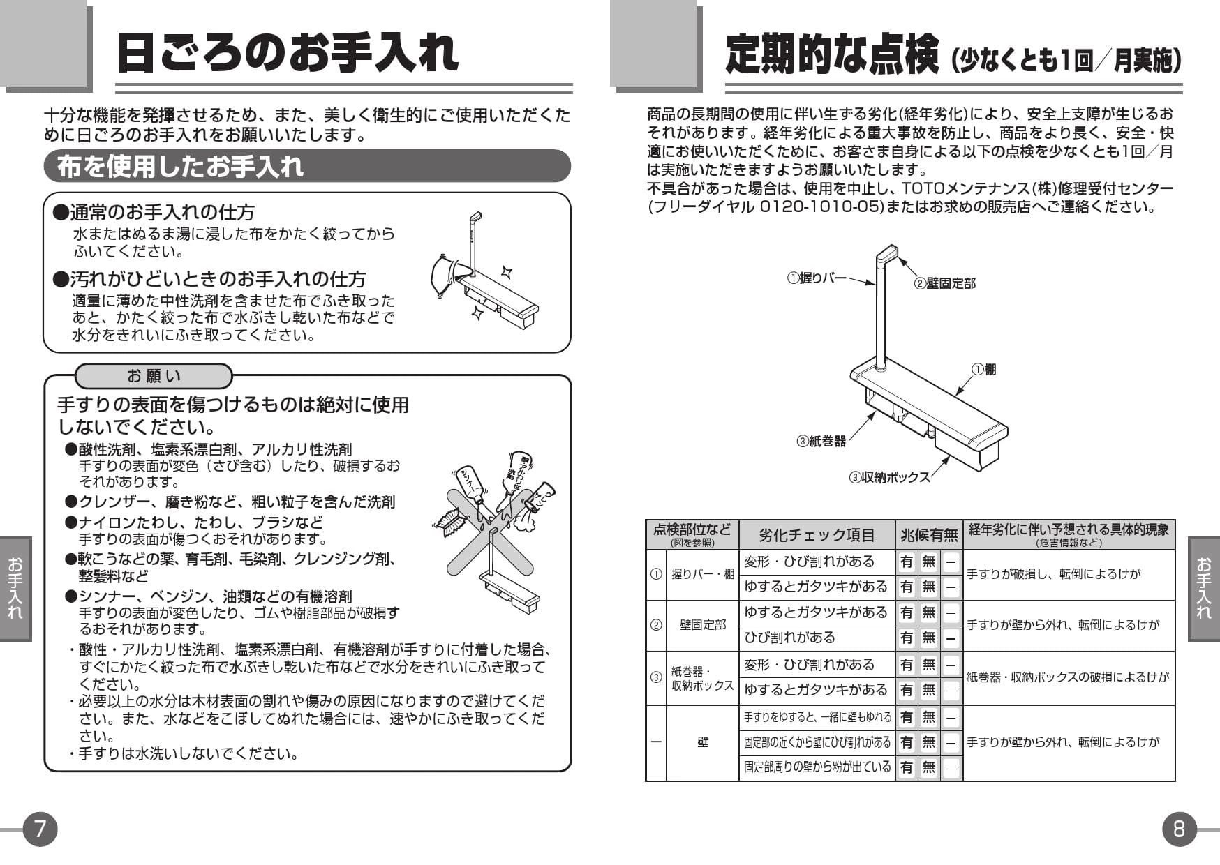 TOTO YHB62NBS取扱説明書 商品図面 施工説明書 分解図 | 通販 プロ